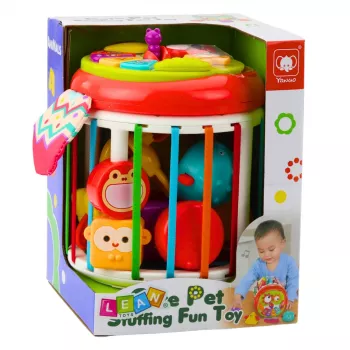 LEAN TOYS Zylinder Sensorikwürfel Interaktiver Formsortierer mit Licht und Sound - Mehrfarbig (22659)