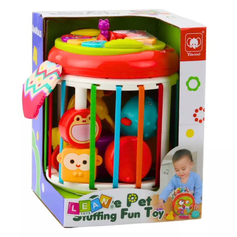LEAN TOYS Zylinder Sensorikwürfel Interaktiver Formsortierer mit Licht und Sound - Mehrfarbig (22659)