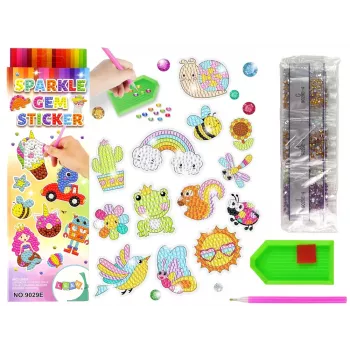 LEAN TOYS Diamond Embroidery Sticker Set Animals Garden Rainbow Mosaic
