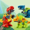 LEAN TOYS Dinosaurier Bauklötze Schraubset mit Schraubendreher 4-in-1