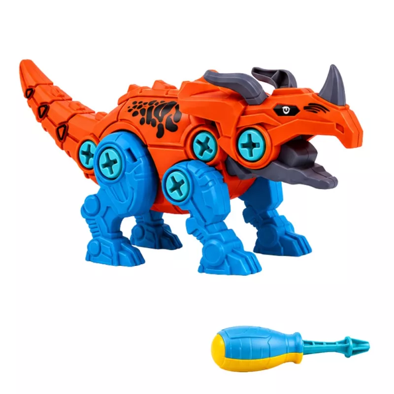 LEAN TOYS Dinosaurier Bauklötze Schraubset mit Schraubendreher 4-in-1