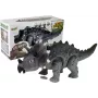 LEAN TOYS Dinosaurier auf Batterie Triceratops Grau