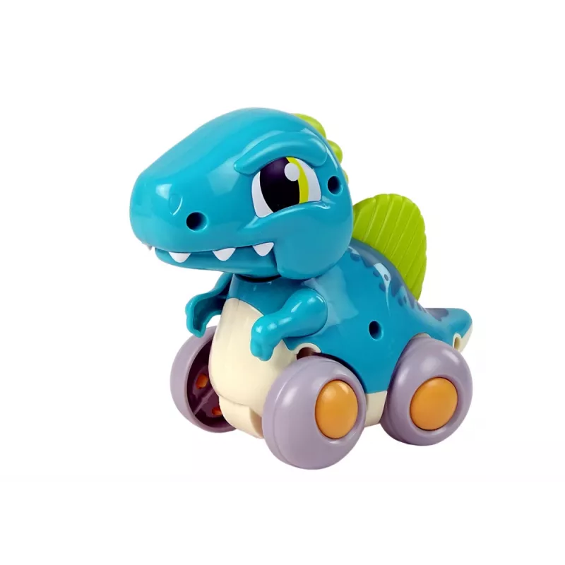 LEAN TOYS Dinosaur auf Rädern Blaue Figur