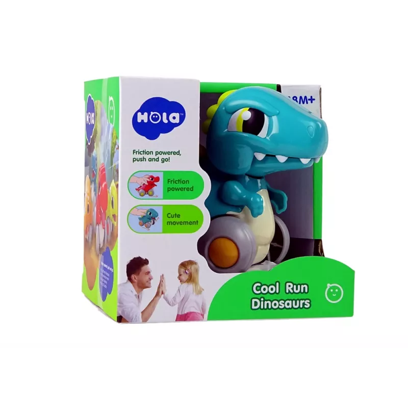 LEAN TOYS Dinosaur auf Rädern Blaue Figur