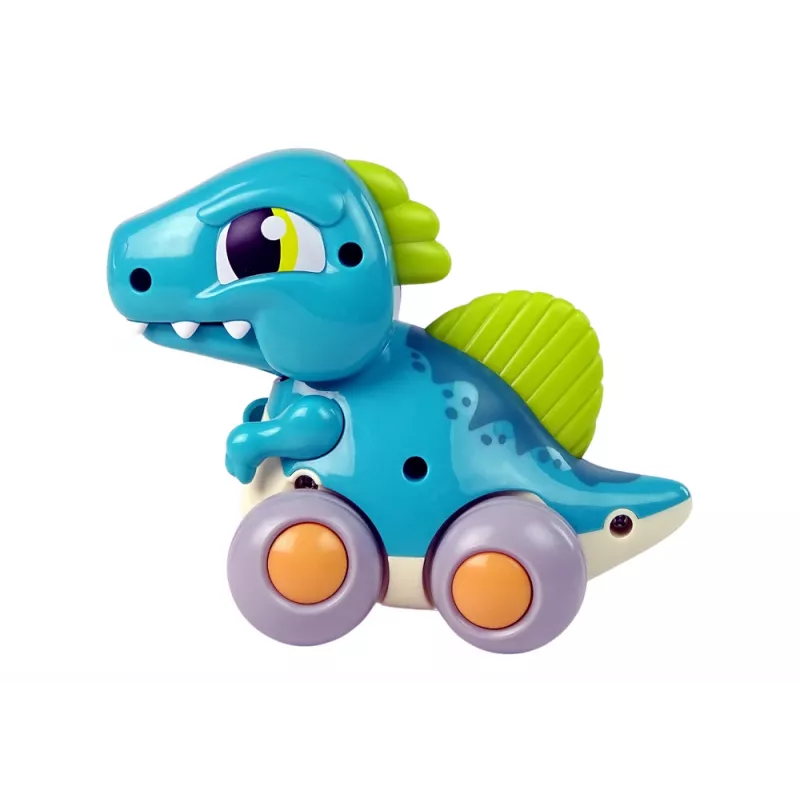 LEAN TOYS Dinosaur auf Rädern Blaue Figur