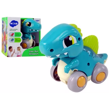 LEAN TOYS Dinosaur auf Rädern Blaue Figur