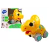 LEAN TOYS Dinosaur on Wheels Yellow Triceratops Figurine