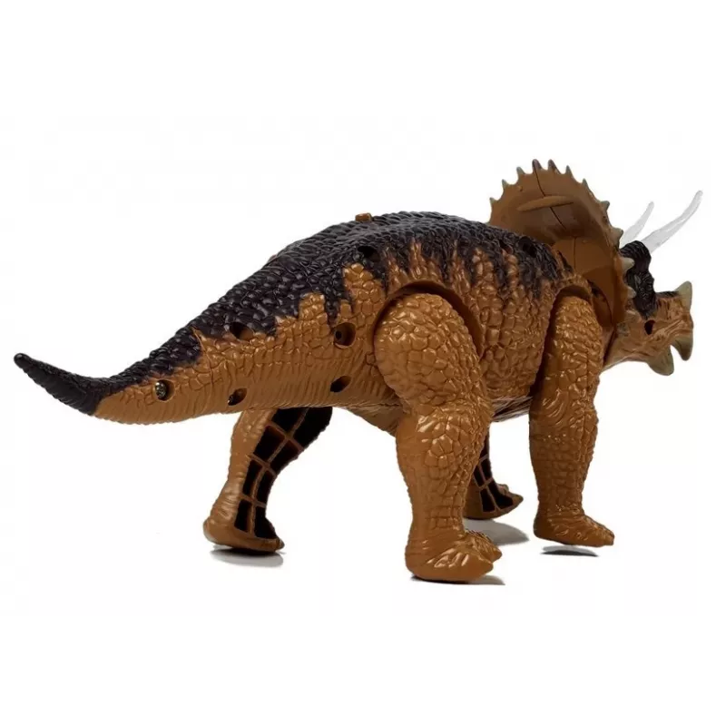 LEAN TOYS Dinosaurier Triceratops batteriebetrieben gelb
