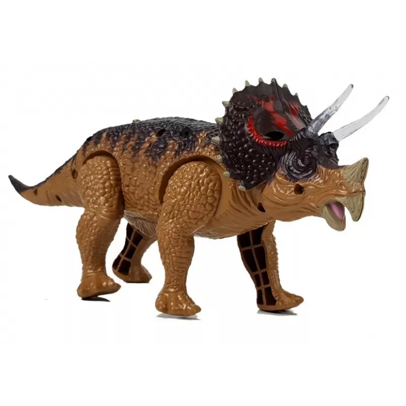 LEAN TOYS Dinosaurier Triceratops batteriebetrieben gelb