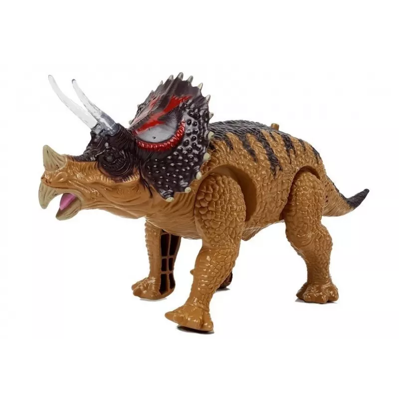 LEAN TOYS Dinosaurier Triceratops batteriebetrieben gelb
