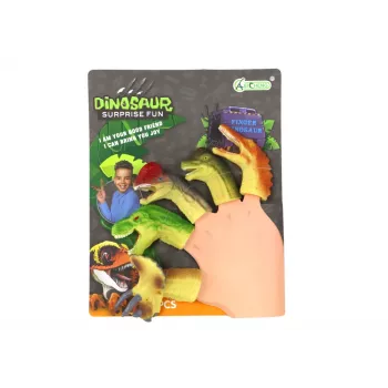 LEAN TOYS Dinosaurier Gummi-Sensorik-Fingerpuppen
