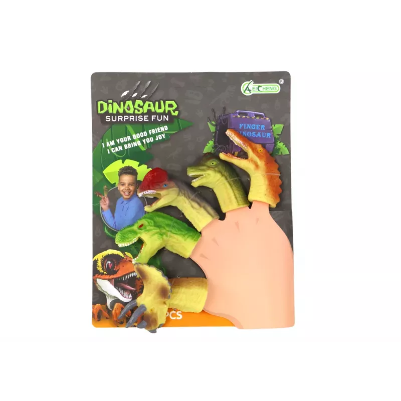 LEAN TOYS Dinosaurier Gummi-Sensorik-Fingerpuppen