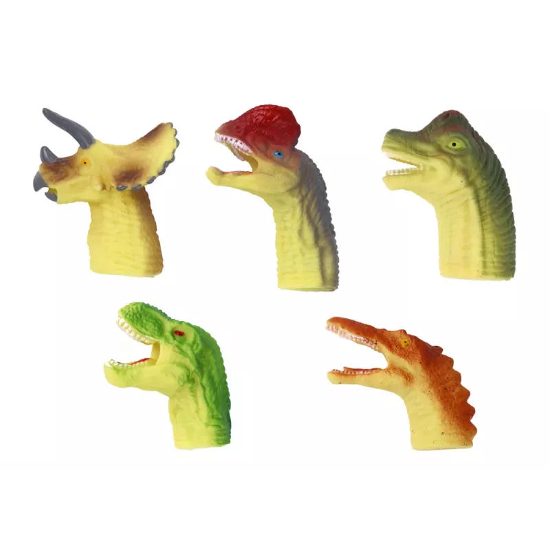 LEAN TOYS Dinosaurier Gummi-Sensorik-Fingerpuppen
