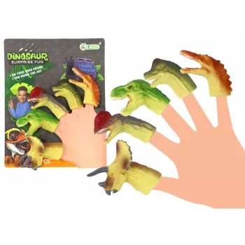 LEAN TOYS Dinosaurier Gummi-Sensorik-Fingerpuppen