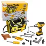 LEAN TOYS DIY Kit Werkzeugtasche für Akku-Bohrschrauber, 600D Polyester, Schwarz mit roten Akzenten