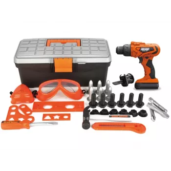 LEAN TOYS DIY Kit Werkzeugkasten Akku-Bohrmaschine
