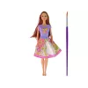 LEAN TOYS Puppe mit langen Haaren und Malkleid