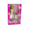LEAN TOYS Puppe mit langen Haaren und Mal-Kleid
