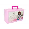 LEAN TOYS Puppen-Modell-Set mit Kleidung, Anziehsachen und Schmuck im Koffer