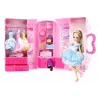 LEAN TOYS Puppen-Modell-Set mit Kleidung, Anziehsachen und Schmuck im Koffer