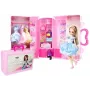 LEAN TOYS Puppen-Modell-Set mit Kleidung, Anziehsachen und Schmuck im Koffer