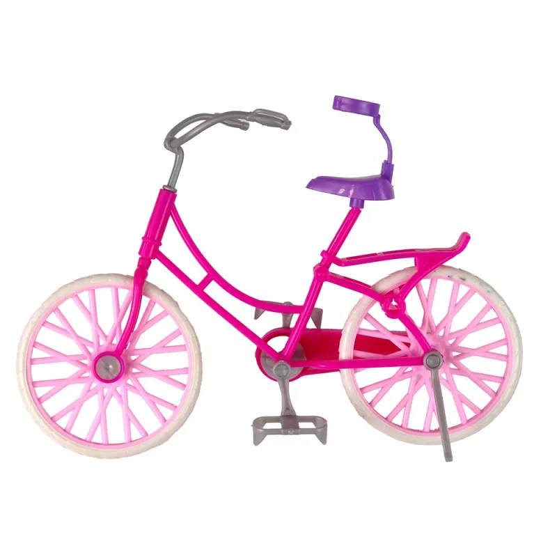 LEAN TOYS Puppe auf Fahrrad Pink