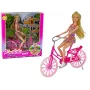 LEAN TOYS Puppe auf Fahrrad Pink