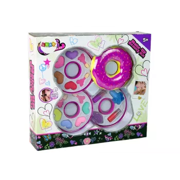 LEAN TOYS Donut Lidschatten-Lippenstift-Palette für Kinder