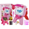 LEAN TOYS Doppelseitige Tafel Kreidestifte Ständer Projektor Bilder Pink
