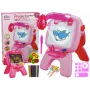 LEAN TOYS Doppelseitige Tafel Kreidestifte Ständer Projektor Bilder Pink