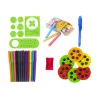 LEAN TOYS Doppelseitige Tafel mit Kreidestiften, Ständer und Projektor für Bilder, Rot