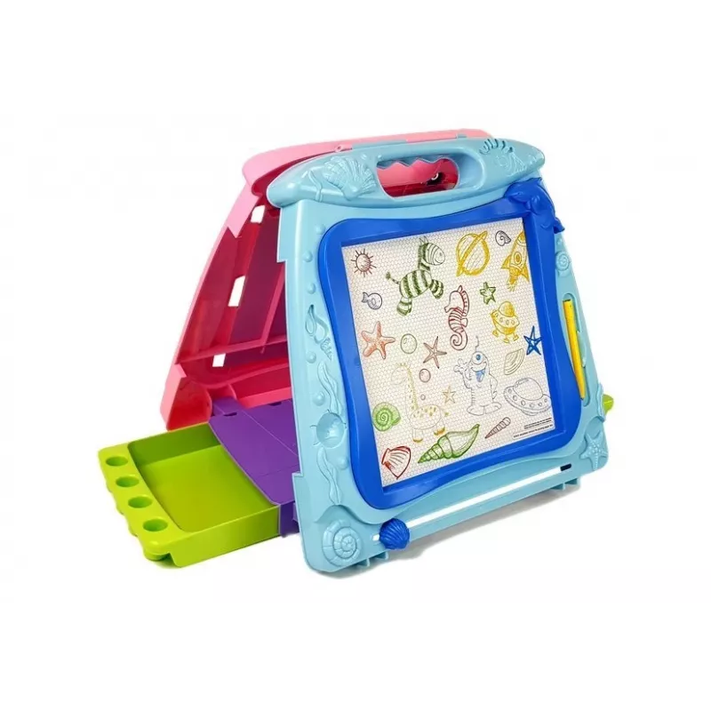 LEAN TOYS Doppelseitige Zeichentafel mit Markern und Magneten
