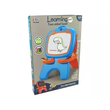 LEAN TOYS Doppelseitige magnetische Kreidetafel mit blauen und roten Vorlagen
