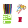LEAN TOYS Doppelseitige magnetische Kreidetafel mit blauen und roten Vorlagen