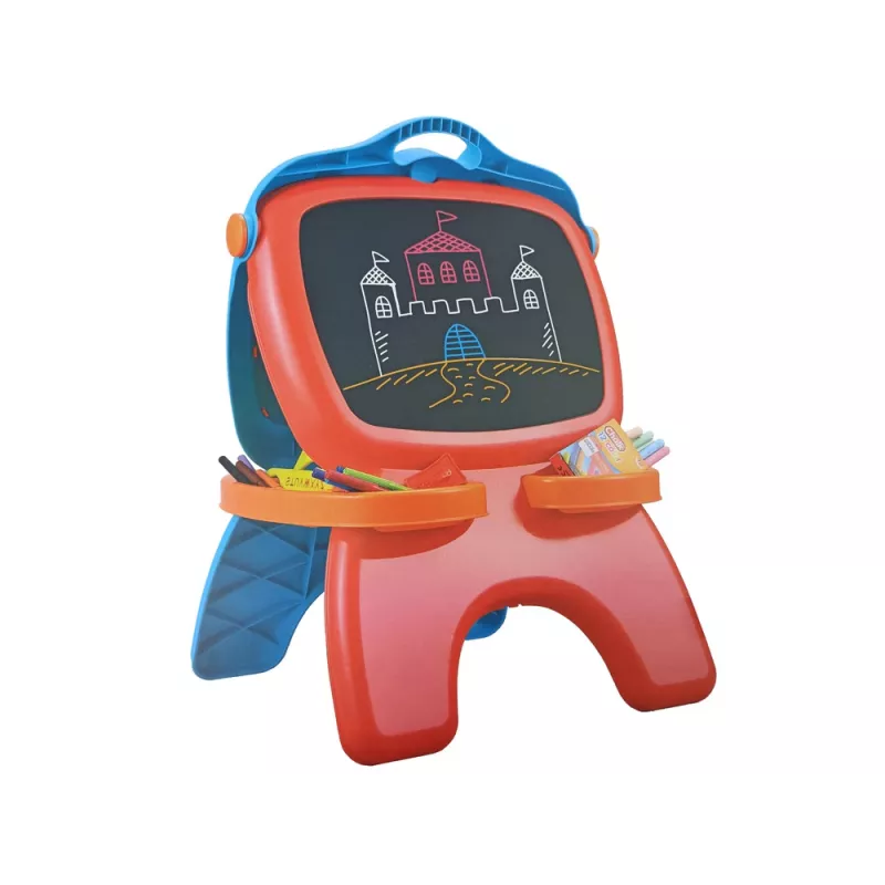 LEAN TOYS Doppelseitige magnetische Kreidetafel mit blauen und roten Vorlagen