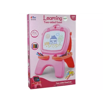 LEAN TOYS Doppelseitige magnetische Kreidetafel Pink Vorlagen