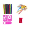 LEAN TOYS Doppelseitige magnetische Kreidetafel Pink Vorlagen