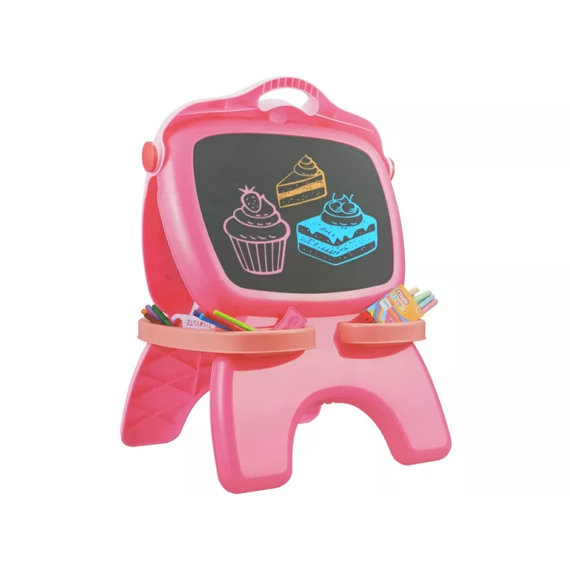 LEAN TOYS Doppelseitige magnetische Kreidetafel Pink Vorlagen