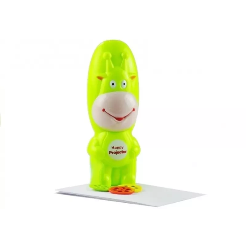 LEAN TOYS Zeichenprojektor Kuh 3 Discs Marker Grün 3in1