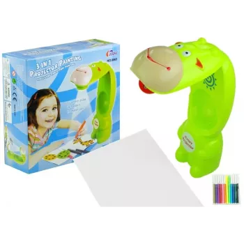 LEAN TOYS Zeichenprojektor Kuh 3 Discs Marker Grün 3in1