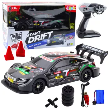 LEAN TOYS Drift Car RC Schwarz Carbon 30 km/h 1:16
