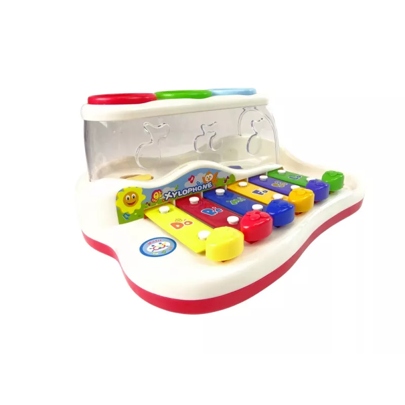 LEAN TOYS Pädagogisches Hackbrett für Kleinkinder mit Hammer und bunten Bällen