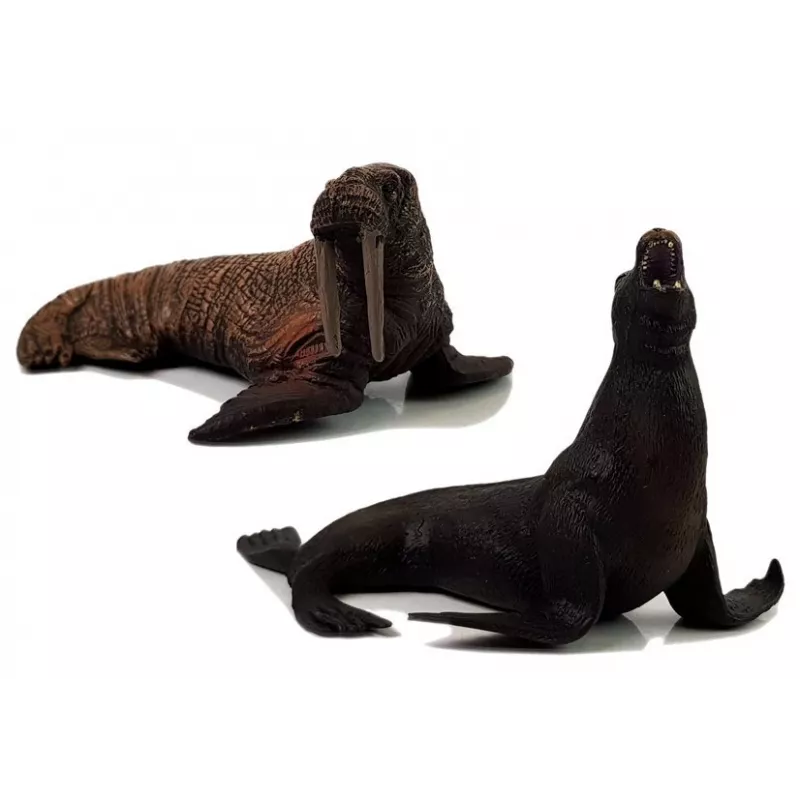 LEAN TOYS Lernfiguren Meerestiere 8-teilig Haie Robbe Delfin Walross Schildkröte