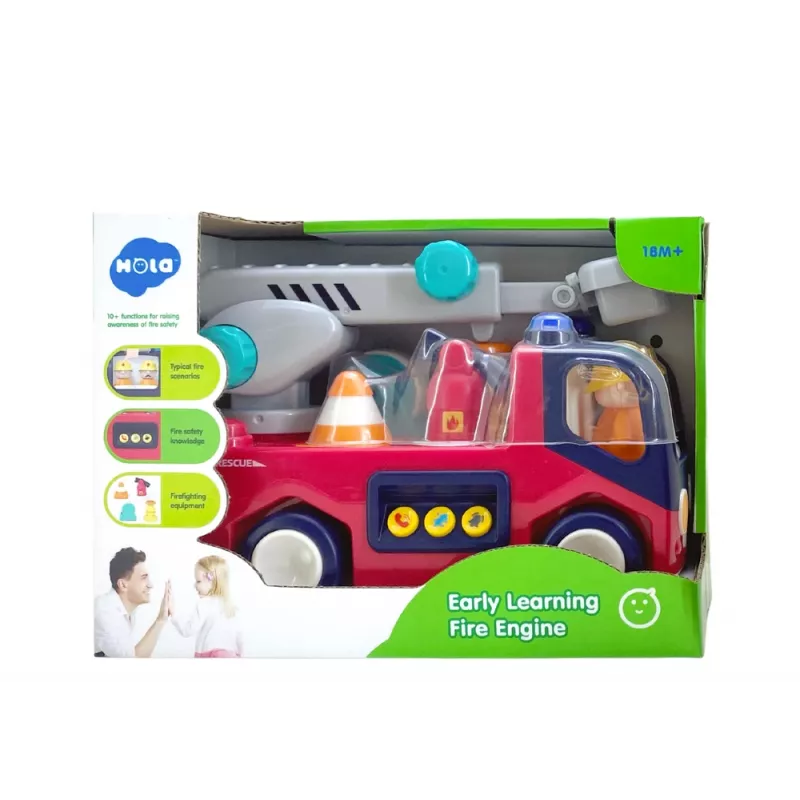LEAN TOYS Pädagogische interaktive Feuerwache für Kleinkinder mit Sound und Licht