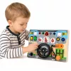 LEAN TOYS Pädagogisches Manipulationsbrett Simulator Lenkrad Lichter Geräusche