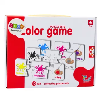 LEAN TOYS Lernpuzzle Farben auf Englisch 10 Verbindungen