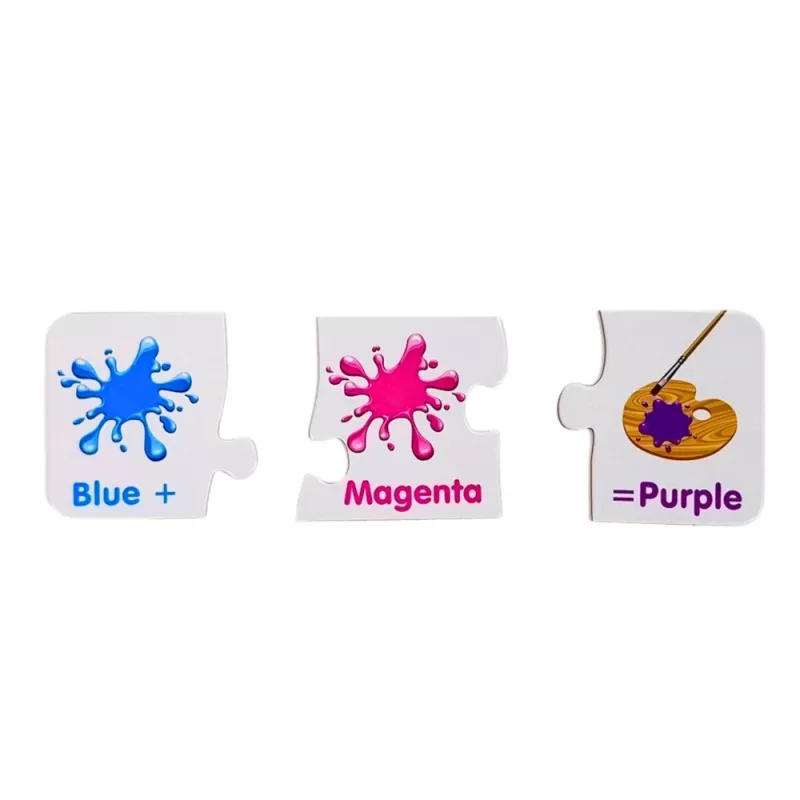 LEAN TOYS Lernpuzzle Farben auf Englisch 10 Verbindungen