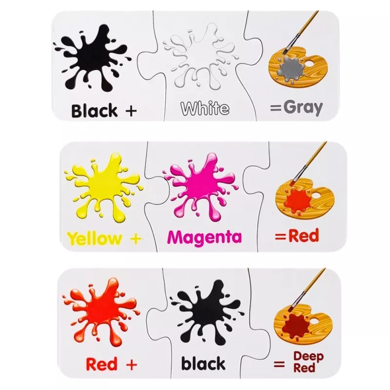 LEAN TOYS Lernpuzzle Farben auf Englisch 10 Verbindungen