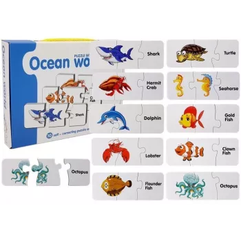 LEAN TOYS Lernpuzzle Die Welt der Ozeane Puzzle 10 Verbindungen