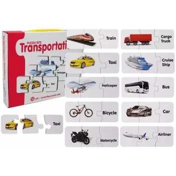 LEAN TOYS Lernpuzzle Transport Puzzle 10 Verbindungen